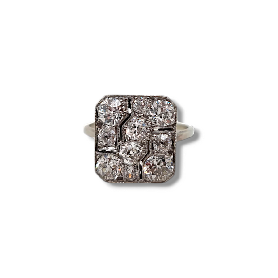 Art- Deco Diamond Panel Ring
