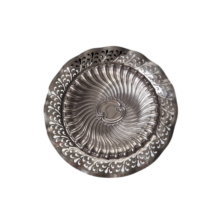 Silver Pierced Pedestal Dish
