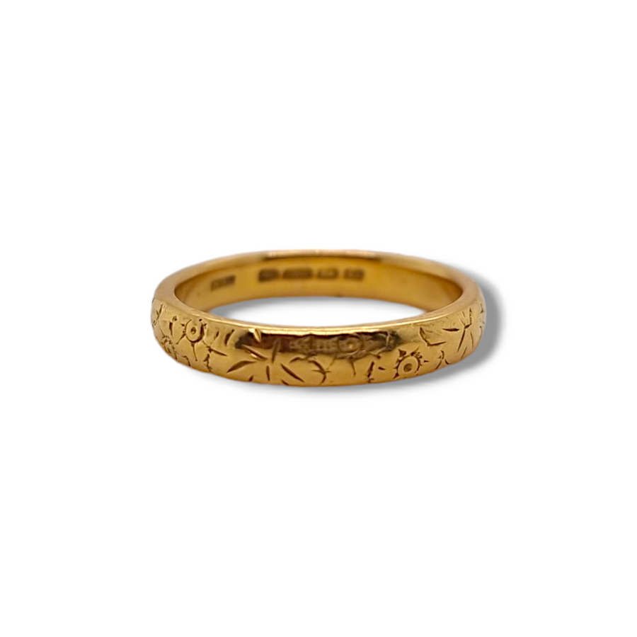 22ct Gold Floral Wedding Band