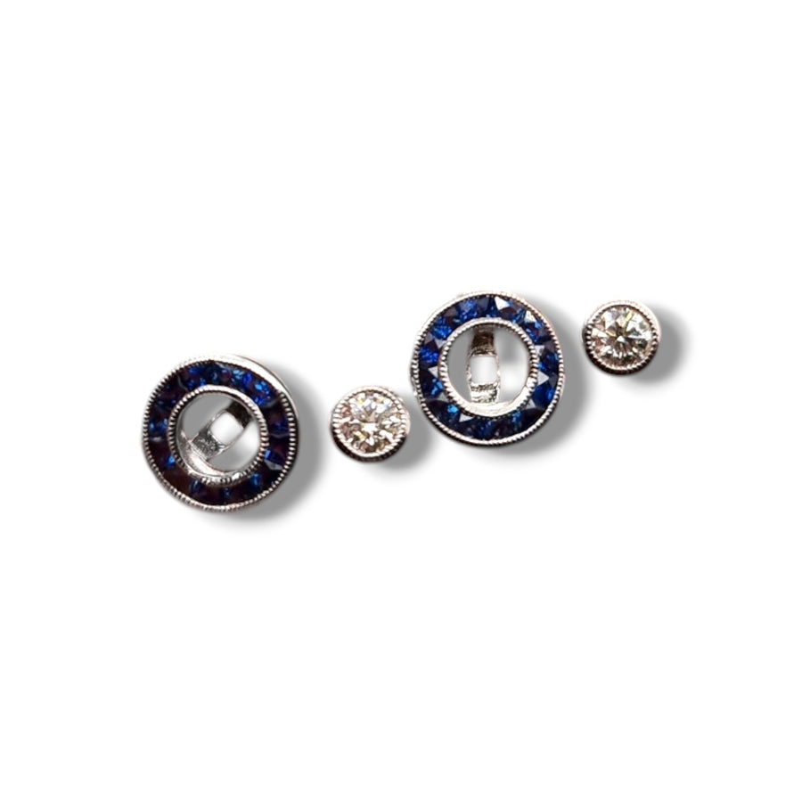 0.30ct Interchangeable Sapphire & Diamond Stud Earrings