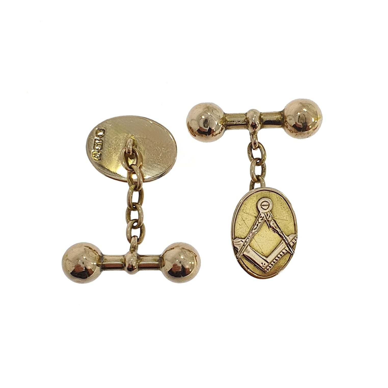 Antique 15ct Masonic Cufflinks Lowe & Sons