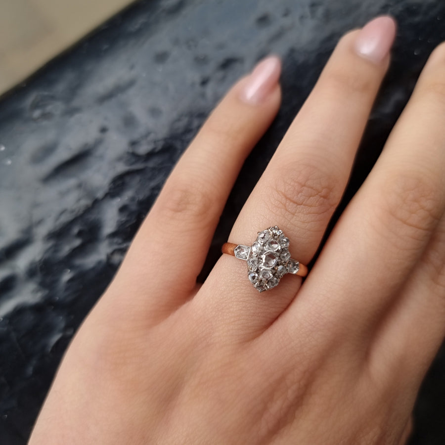 Antique Diamond Cluster Ring