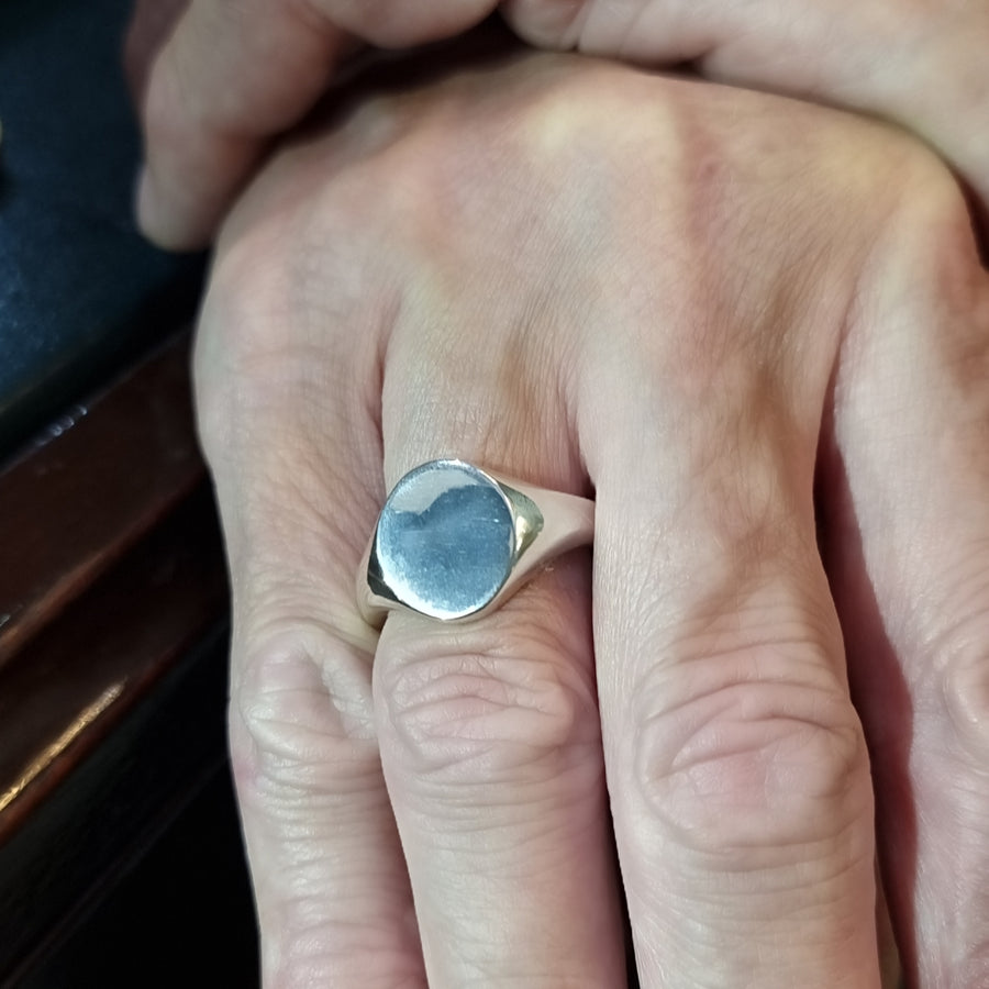 Silver Oval Signet Ring