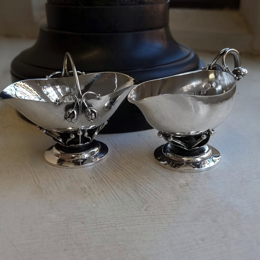 Georg Jensen Silver Cream & Sugar Dish