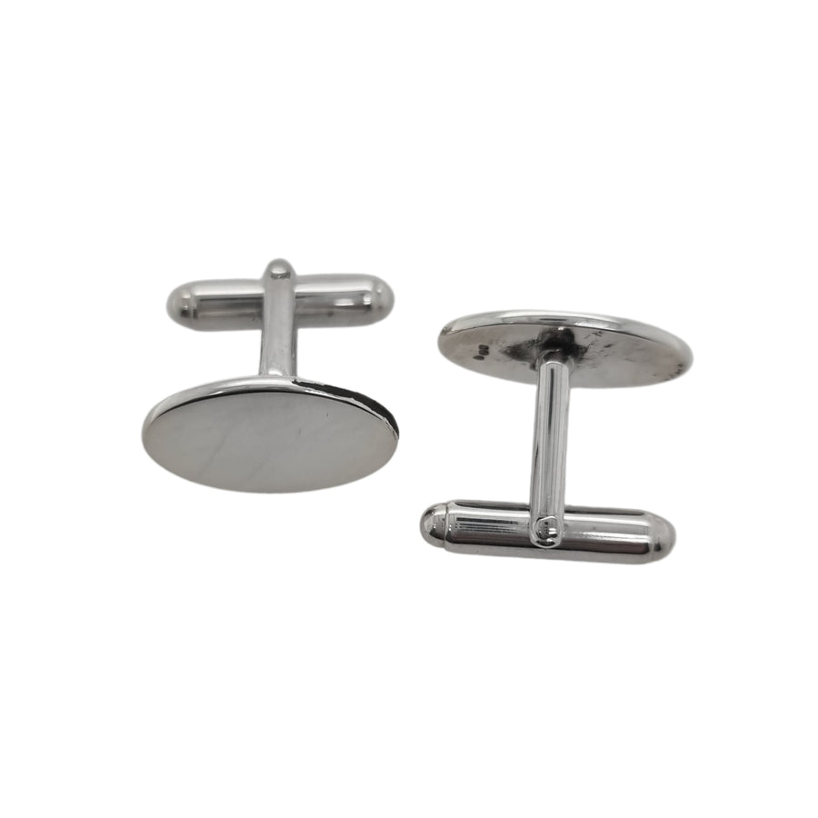 Silver Oval Bar Cufflinks