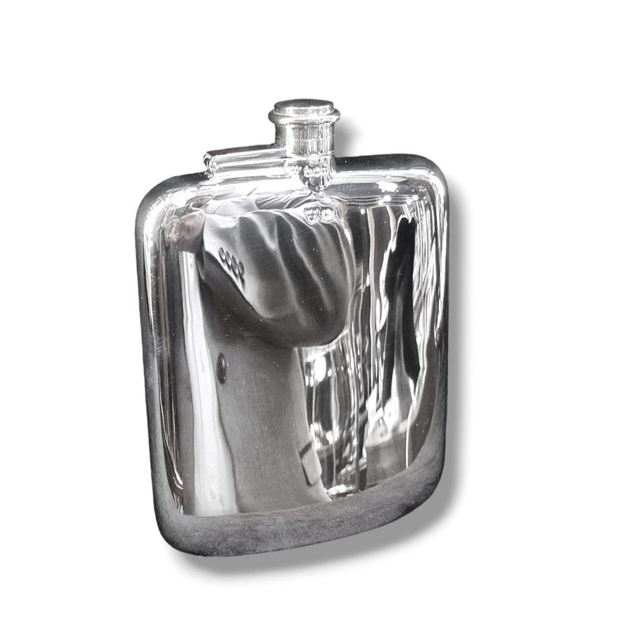 1920's Large Silver Hip Flask