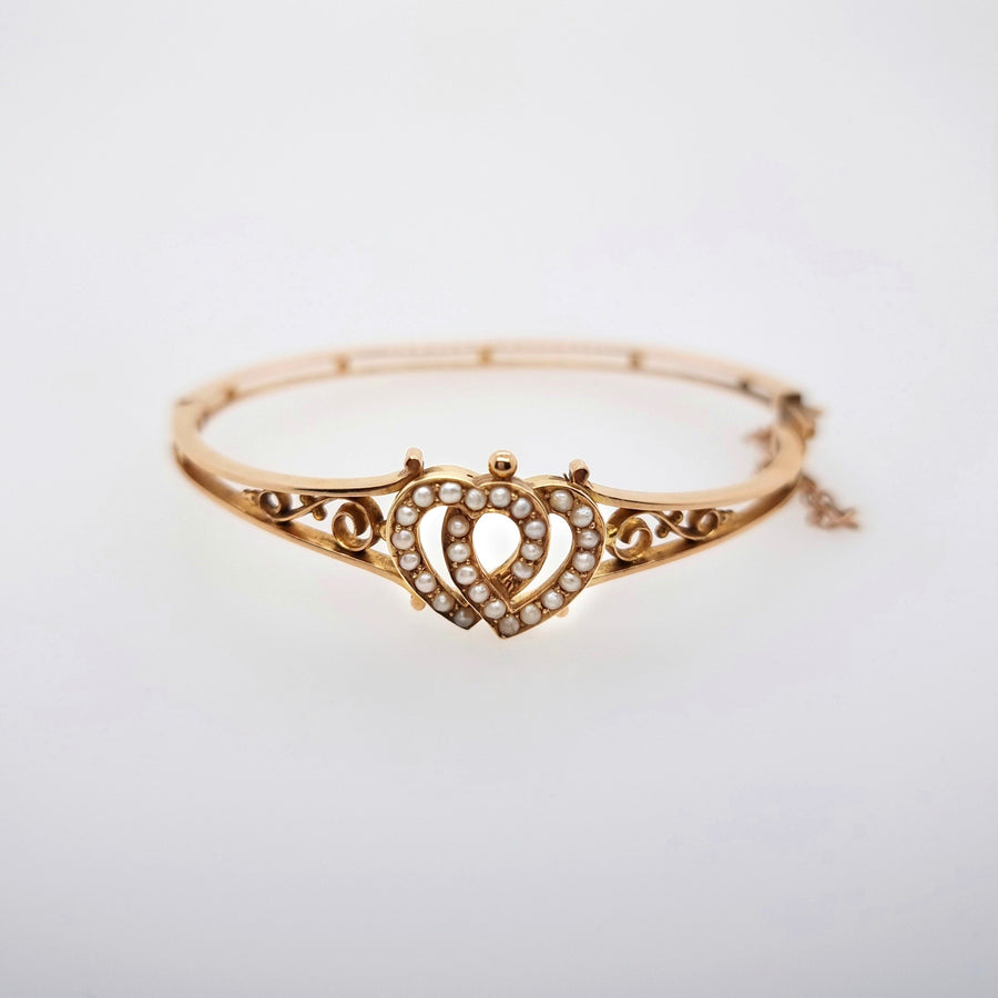 Antique Dual Heart Bangle