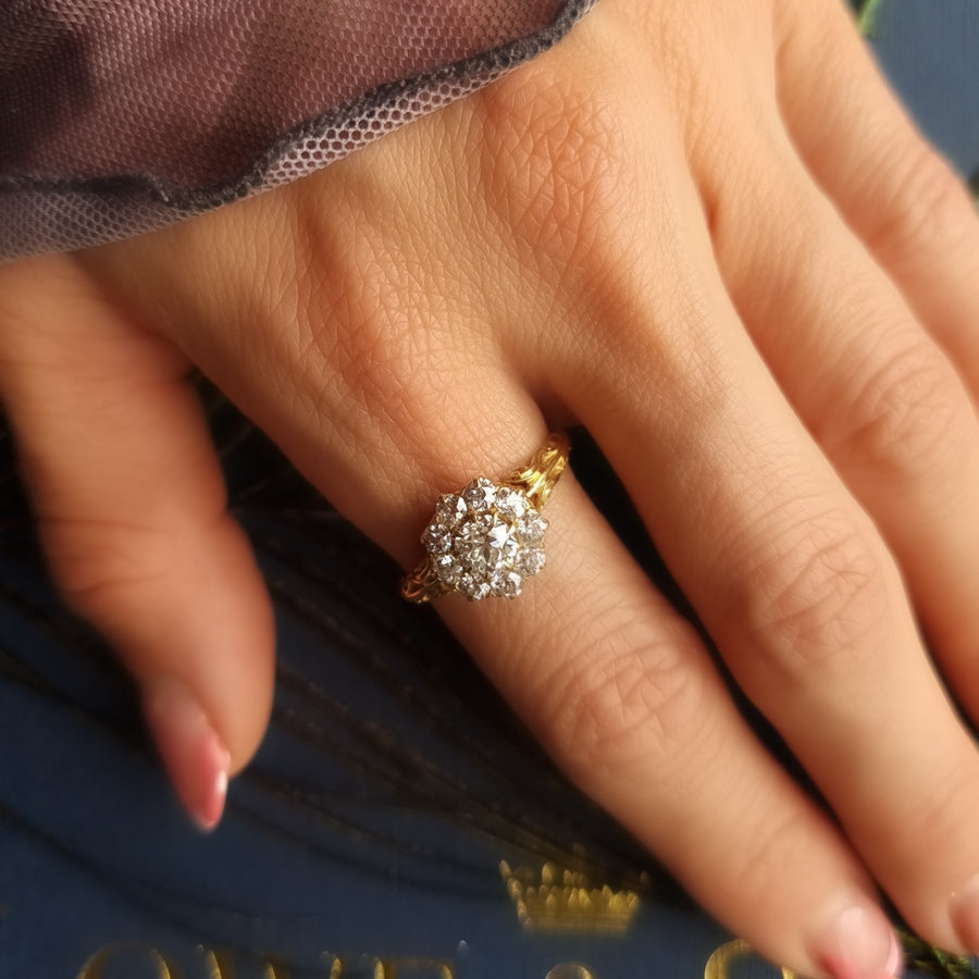 Victorian Diamond Cluster Ring