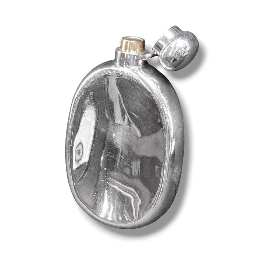 1930's Silver Oval Hip Flask