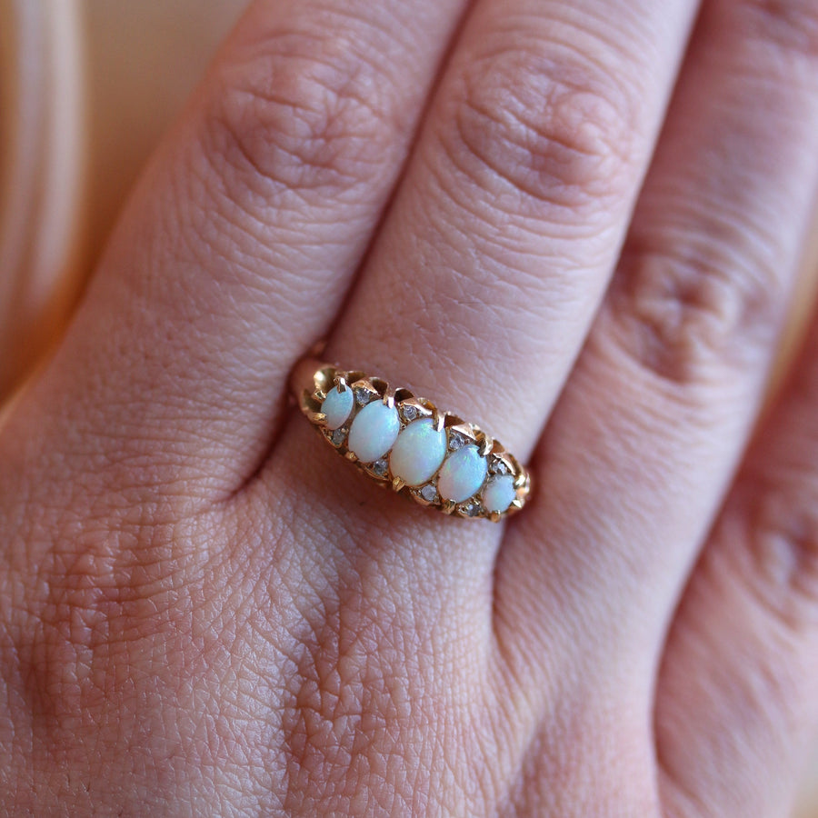 Chester Hallmark 5 Stone Opal Ring