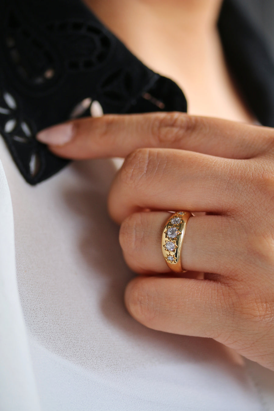 Antique Five Stone Diamond Set Band