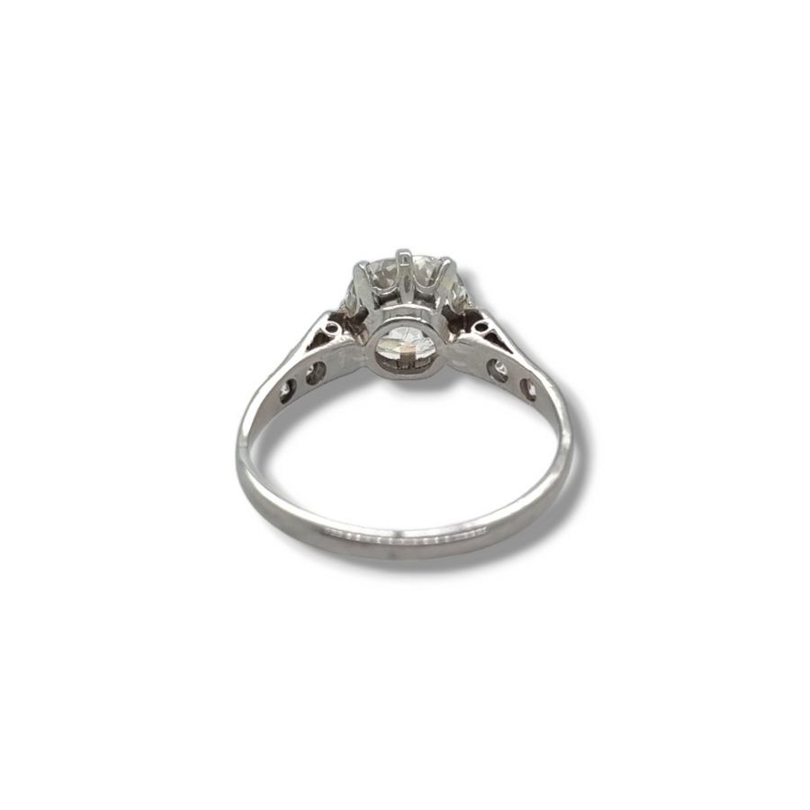 2.51ct Old Mine Cut Diamond Solitaire Ring