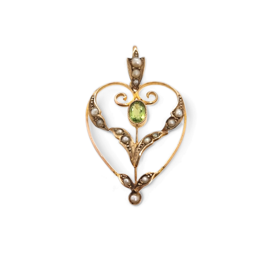 Peridot & Pearl Pendant
