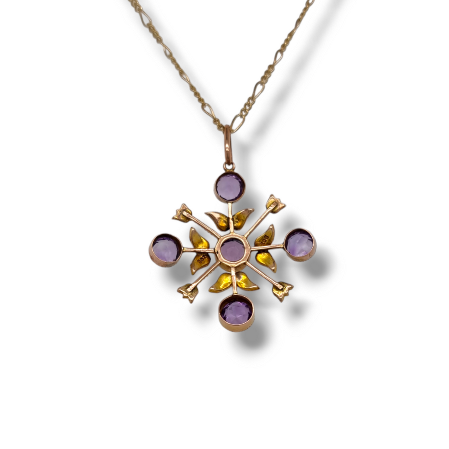 Edwardian Amethyst & Seed Pearl Pendant