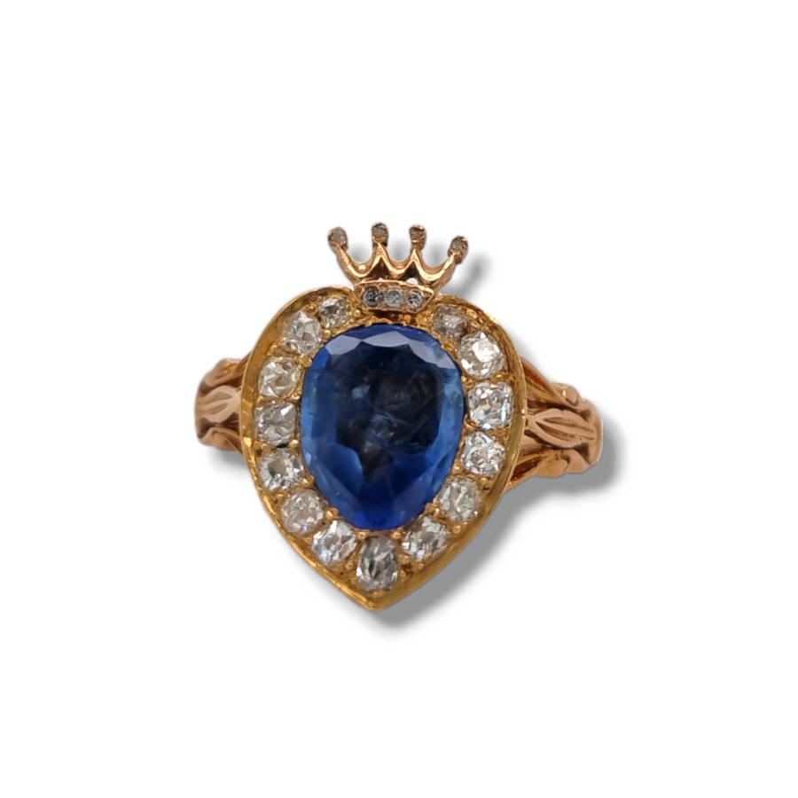 Victorian Sapphire Heart Ring