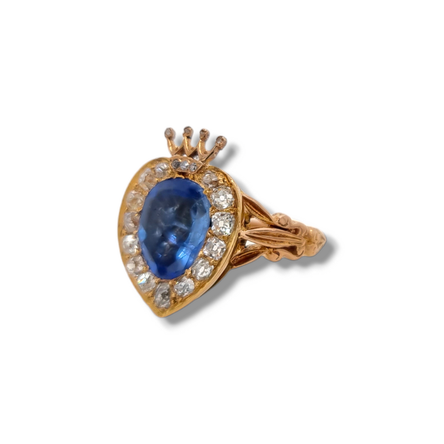 Victorian Sapphire Heart Ring