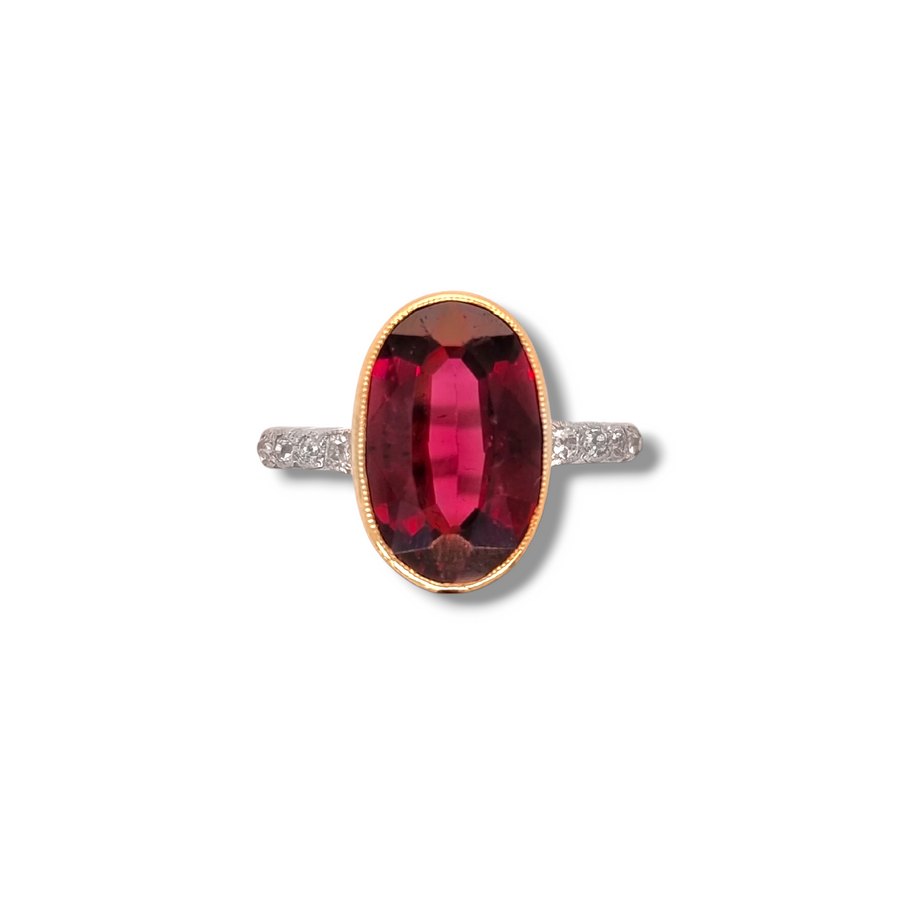 Garnet & Diamond Ring