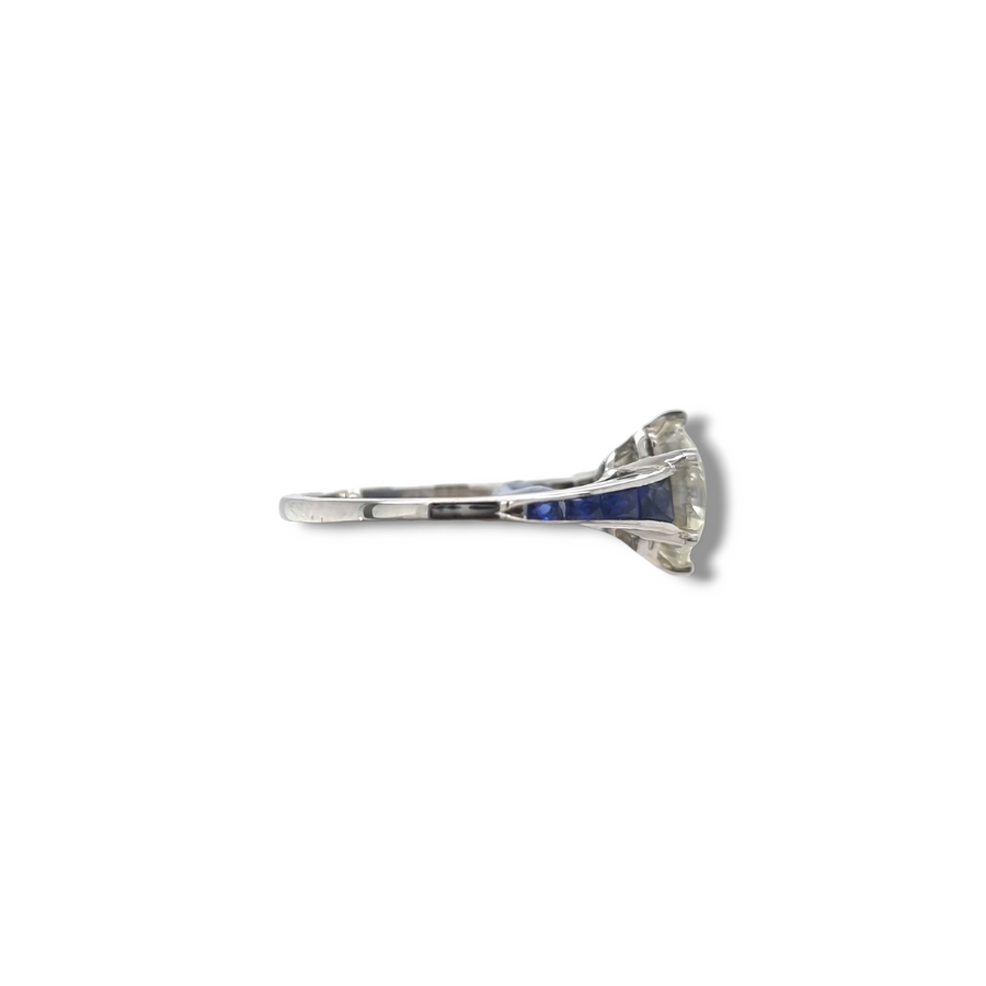 2.89ct Diamond & Sapphire Solitaire Ring