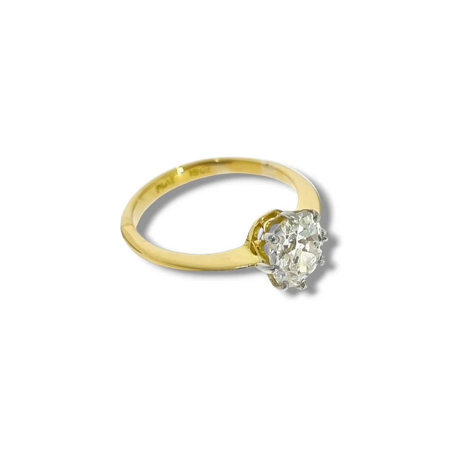 1.35ct Old Mine Cut Solitaire Ring