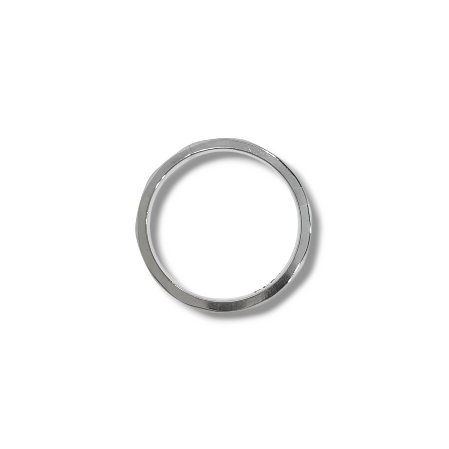 1920s Faceted Platinum Wedding Band