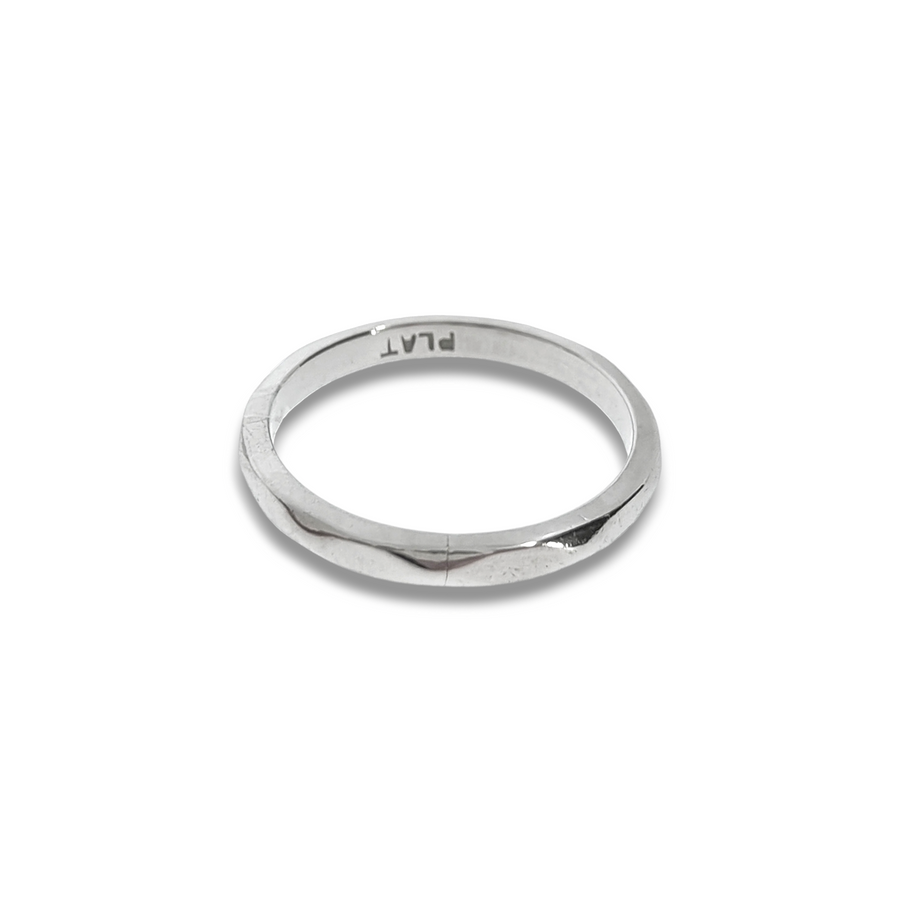 1920s Faceted Platinum Wedding Band