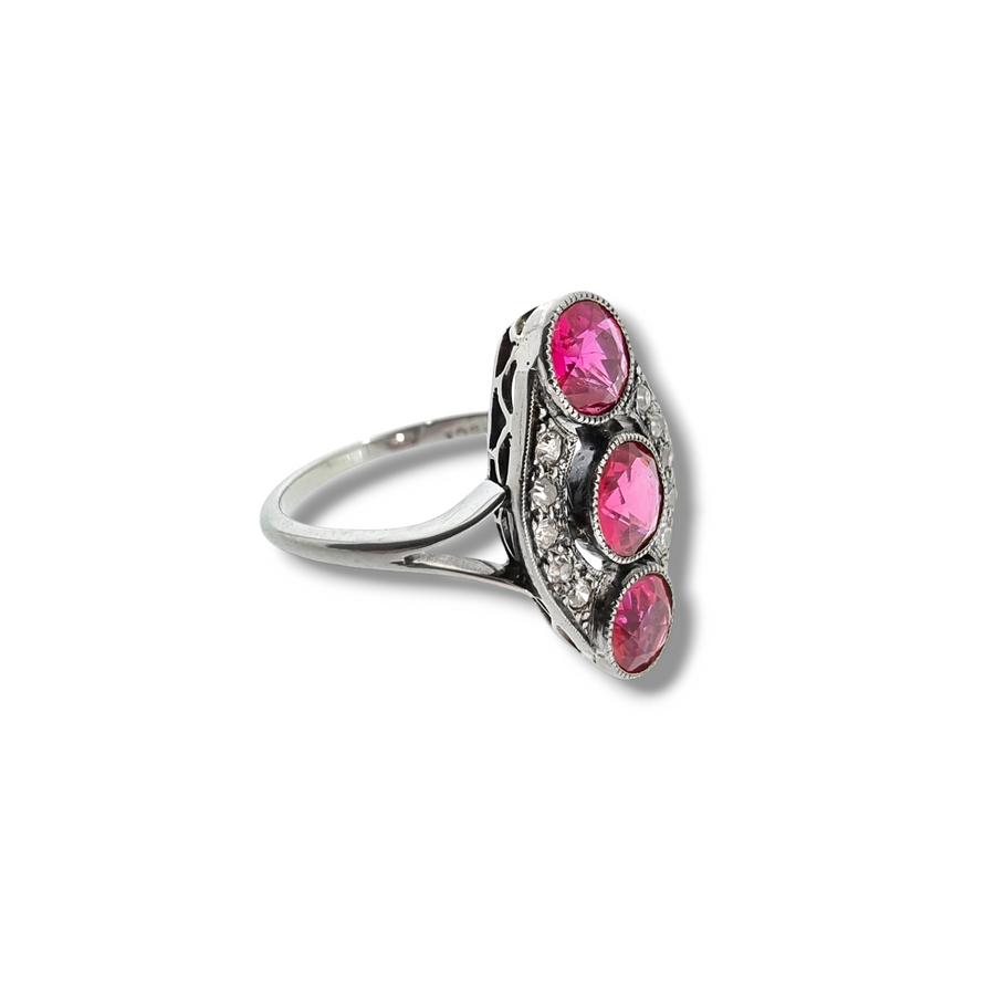 Pink Spinel & Diamond Ring