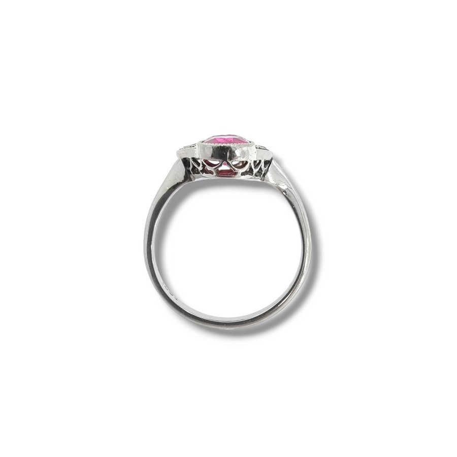 Pink Spinel & Diamond Ring