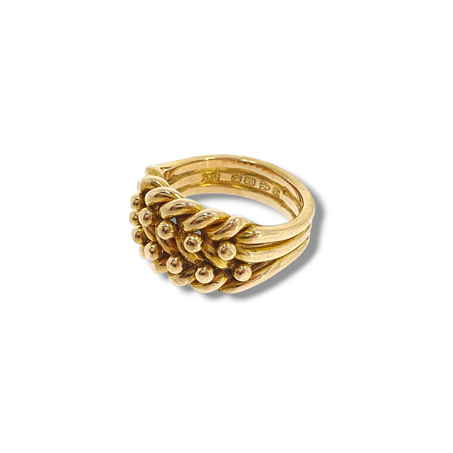 Chester Hallmark 18ct Yellow Gold Keeper Ring