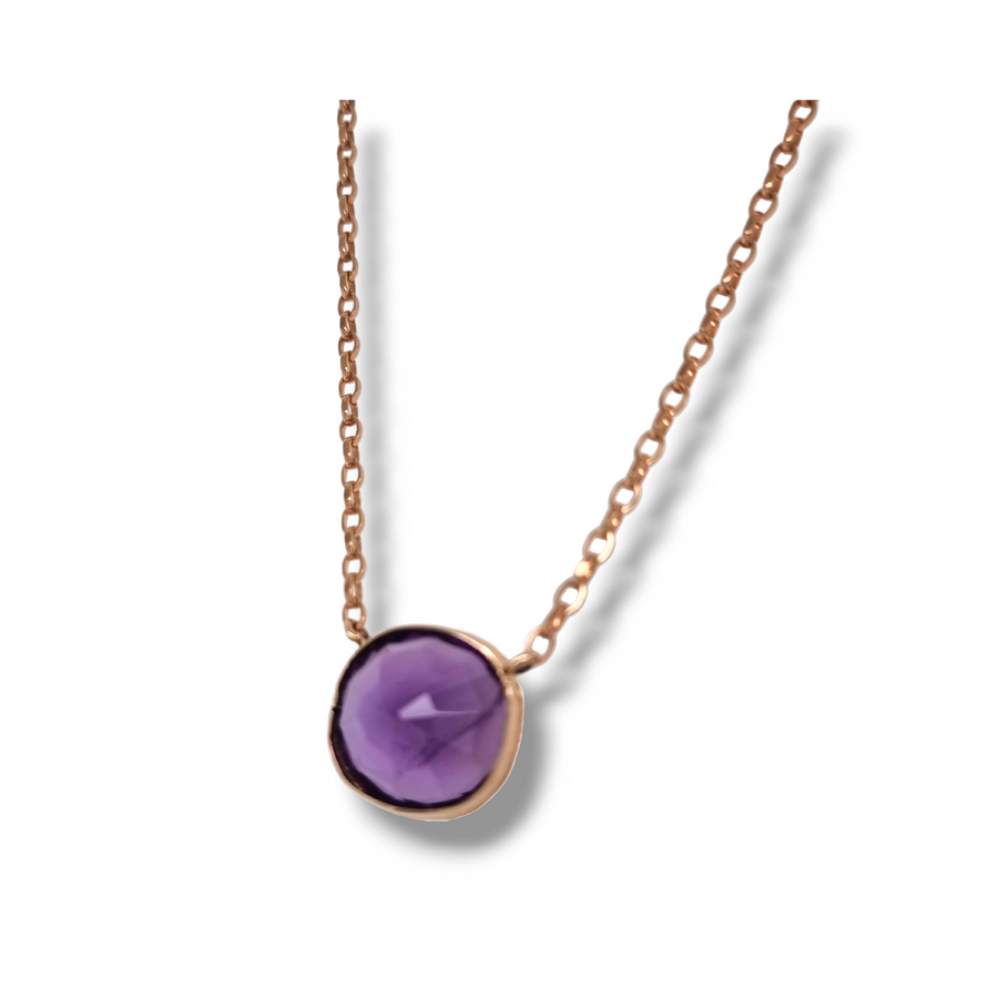 Rose Gold Amethyst Necklace