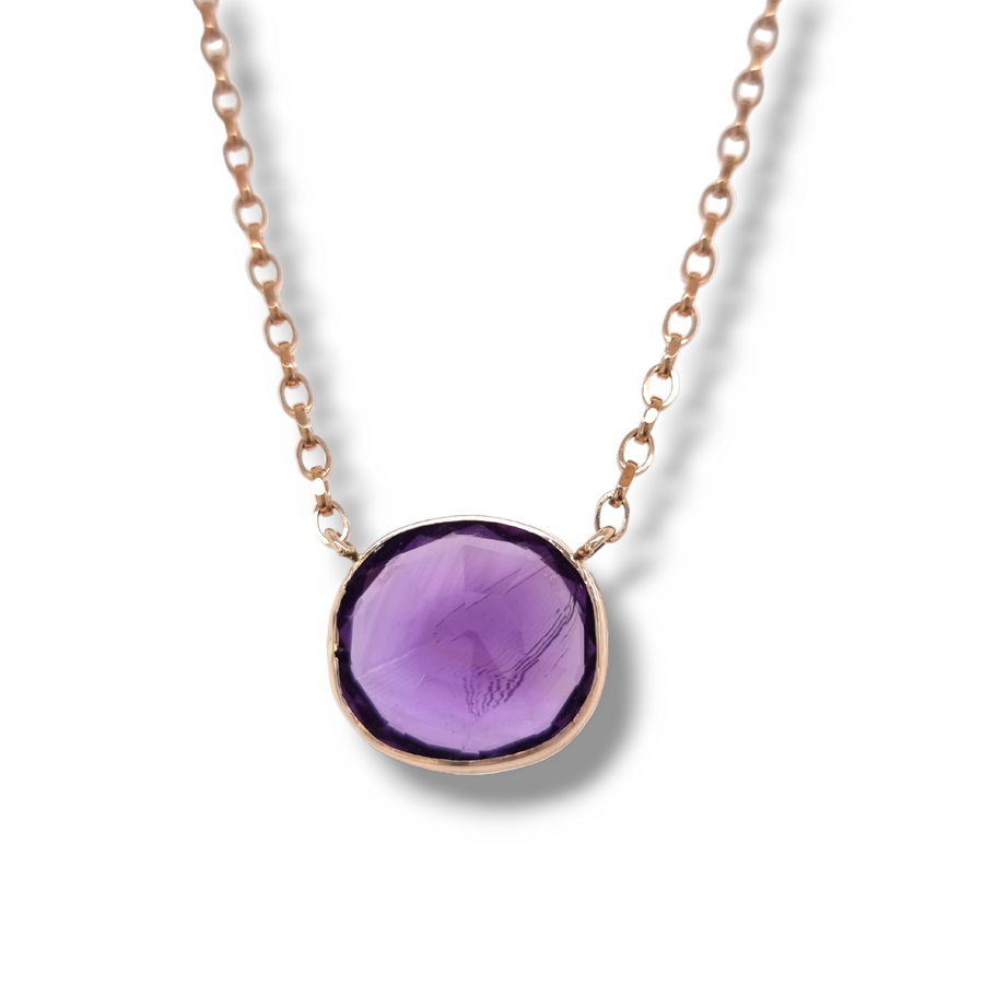 Rose Gold Amethyst Necklace