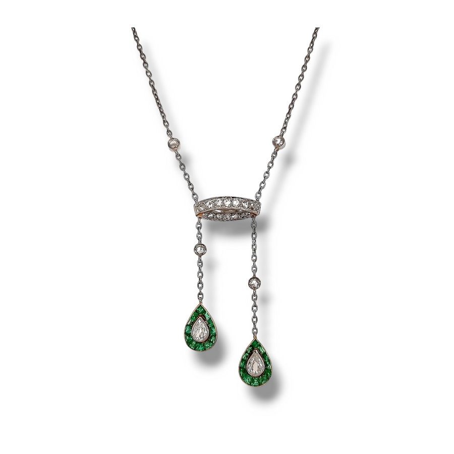 Emerald & Diamond Negligee Necklace