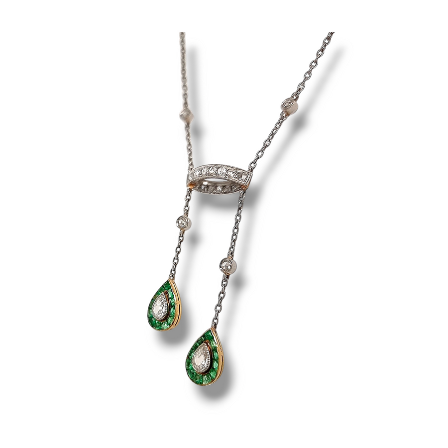 Emerald & Diamond Negligee Necklace