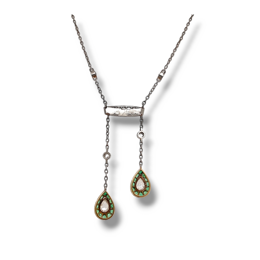 Emerald & Diamond Negligee Necklace