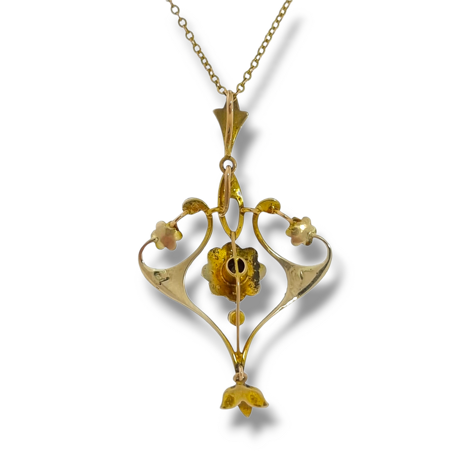 Edwardian Turquoise & Pearl Pendant