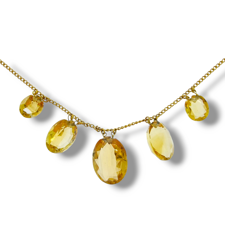 Vintage citrine best sale necklace