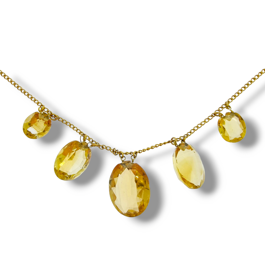 Vintage Citrine Collar Necklace