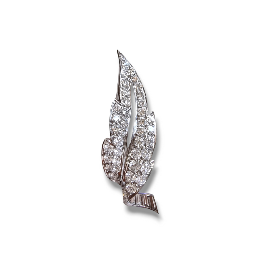 Tiffany & Co. Diamond Leaf Brooch