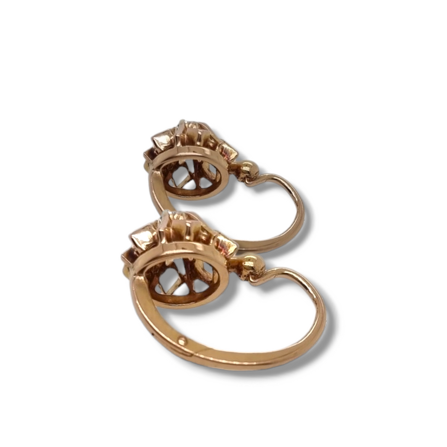 Old Mine Cut Diamond Drop Earrings