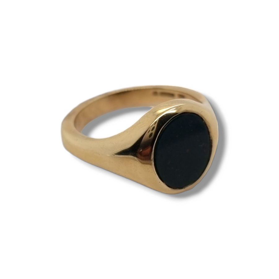 9ct Oval Bloodstone Signet Ring