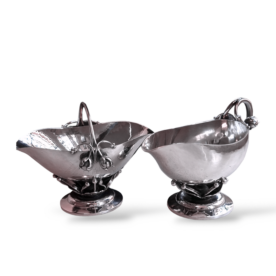 Georg Jensen Silver Cream & Sugar Dish