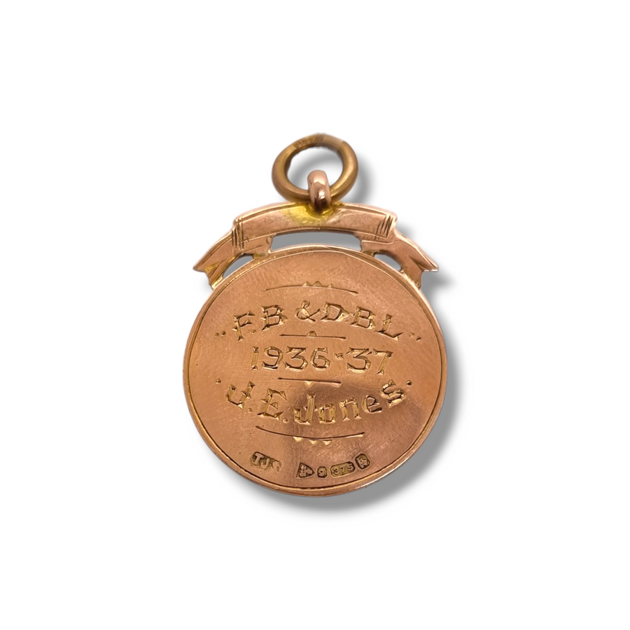 9ct Yellow Gold Snooker Medal Pendant