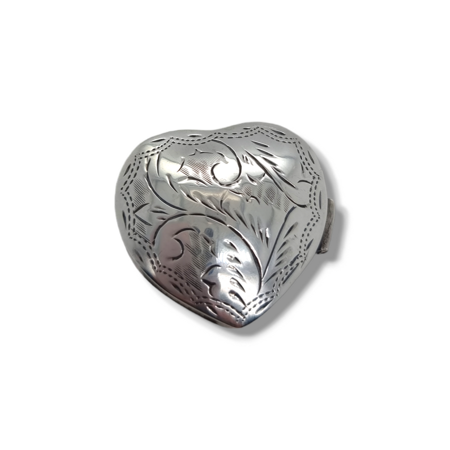 Silver Heart Shape Pill Box