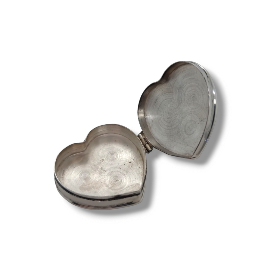 Silver Heart Shape Pill Box