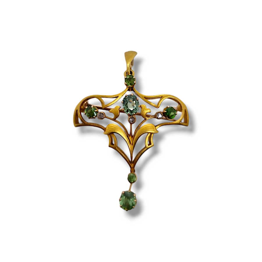 15ct Demantoid Garnet Brooch