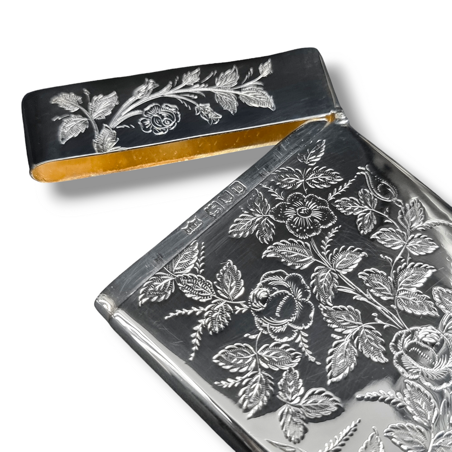 Victorian Engraved Silver Card Case