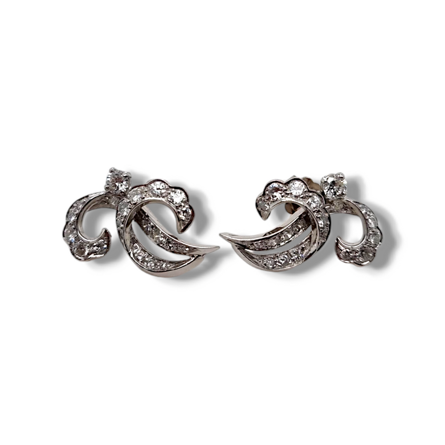 1.50ct Diamond Foliate Earrings