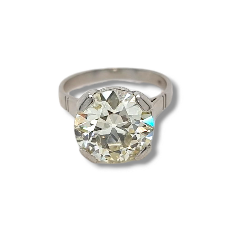 6.92ct Old European Diamond Solitaire Ring