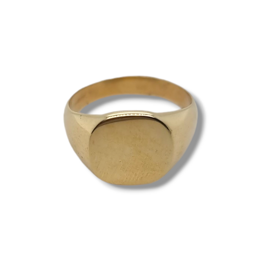 9ct Yellow Gold Cushion Signet Ring