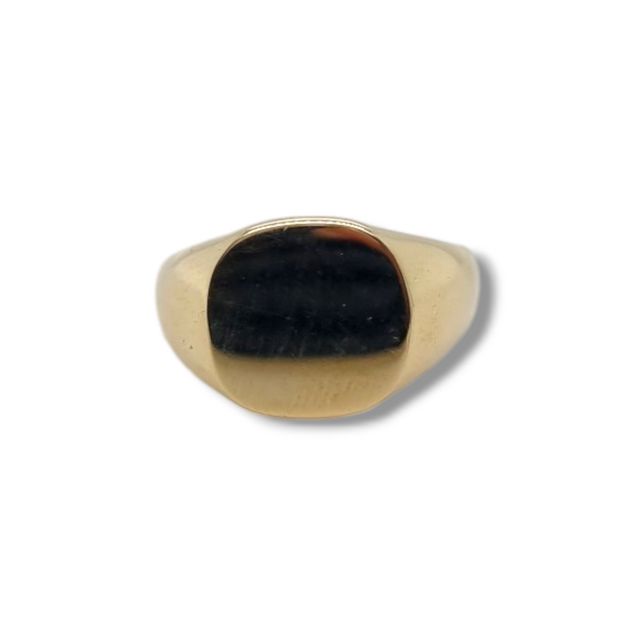 9ct Yellow Gold Cushion Signet Ring