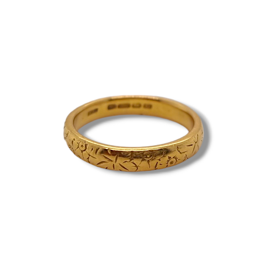 22ct Gold Floral Wedding Band